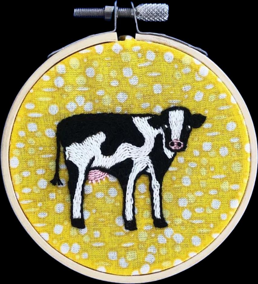 Cow in a hoop